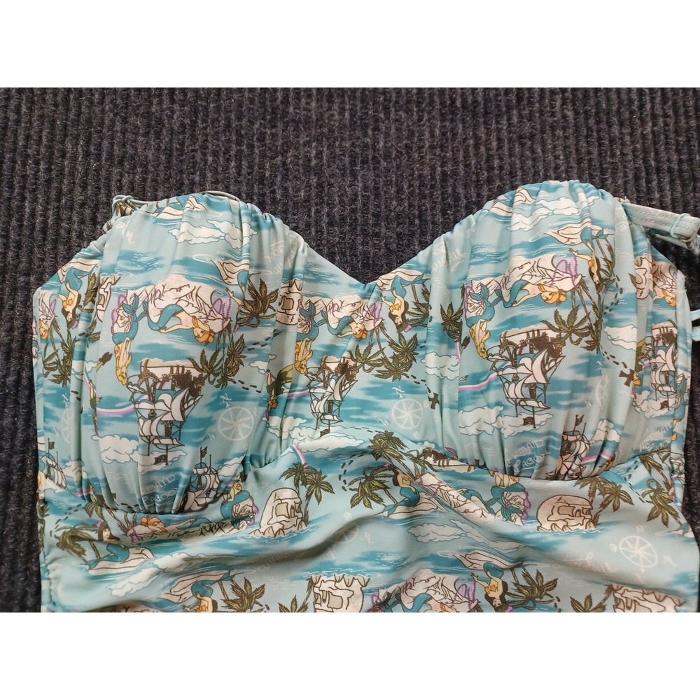 Hot Topic Disney Swimsuit (Large) & Shorts (Medium)  Peter Pan Mermaid Lagoon - Picture 8 of 12